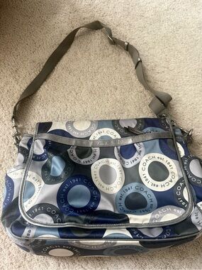 Coach Blue Multi Signature Circle Print Crossbody Bag